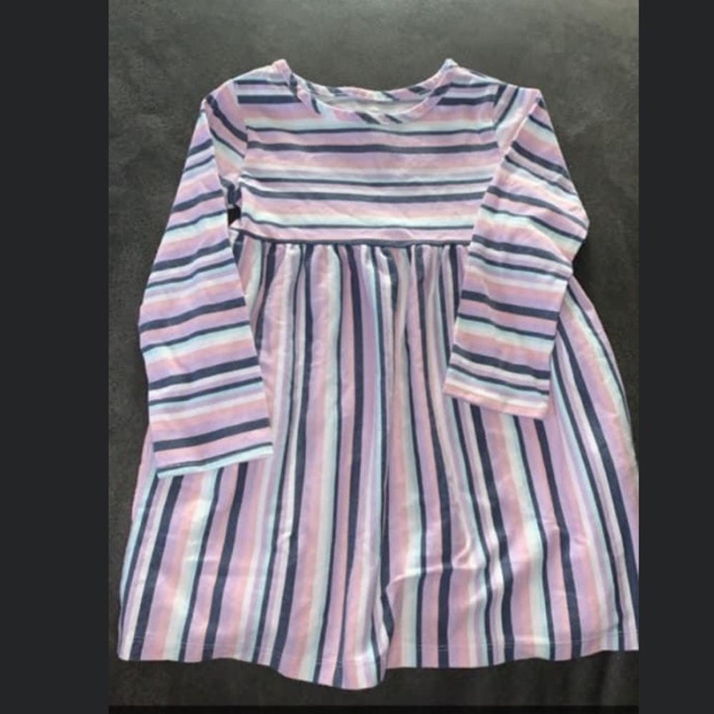 Purple stripped dress with pockets